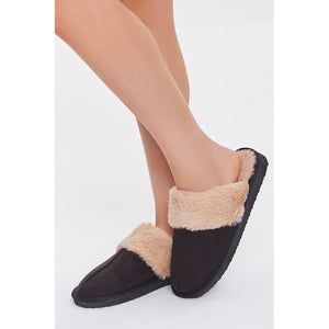Faux Suede Plush-Insole Slippers