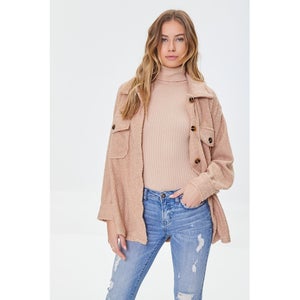 Faux Shearling Button-Front Shacket