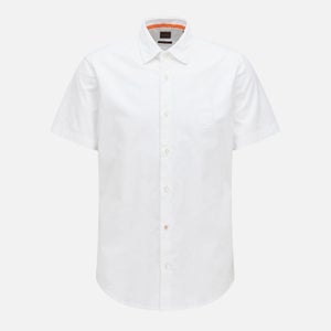 BOSS Casual Men's Rash 1 Short Sleeve Shirt - White