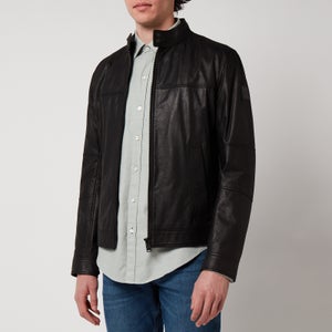 BOSS Casual Men's Josep 1 Leather Jacket - Black