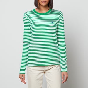 Polo Ralph Lauren Women's Stripe Long Sleeve T-Shirt - Cruise Green/White