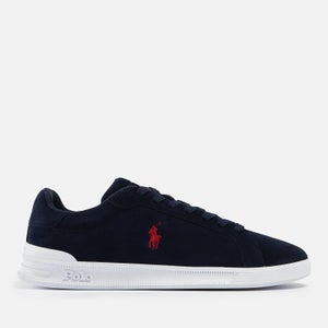 Polo Ralph Lauren Men's Heritage Court Suede Cupsole Trainers - Hunter Navy/RL200 Red