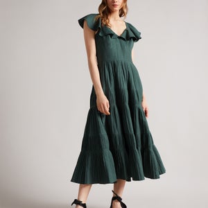 Ted Baker Iveth Ruffle Collar Woven Dress
