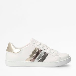 Guess Women's Jacobb Leather Cupsole Trainers - White/Platino
