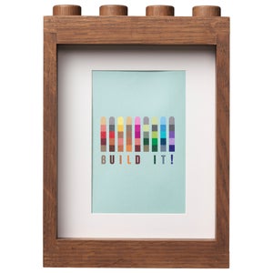 LEGO 1x4 Wooden Picture Frame (Hand Made From Red Oak) - Dark Stained