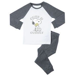 Peanuts Snoopy Cute & Cuddle Kids' Pyjamas - Grey White
