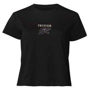 Trivium Dragon Stamp Women's Cropped T-Shirt - Black