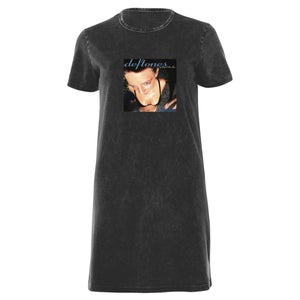 Deftones Cover Women's T-Shirt Dress - Black Acid Wash