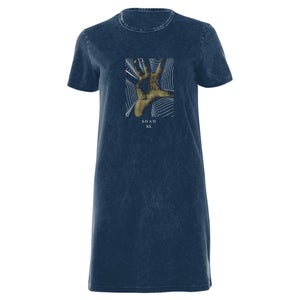 System Of A Down Hand Women's T-Shirt Dress - Navy Acid Wash