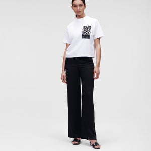 KARL LAGERFELD Women's Zebra Pocket T-Shirt - White