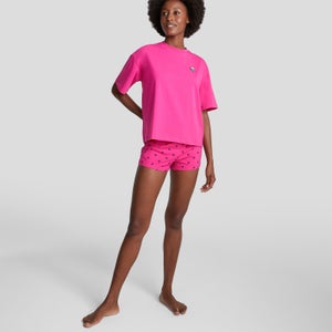 KARL LAGERFELD Women's Ikonik Logo Short & T-Shirt Set - Pink