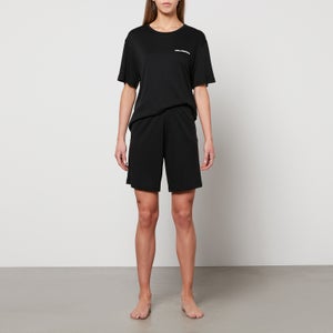 KARL LAGERFELD Women's Unisex Logo Short & T-Shirt Pj Set - Black