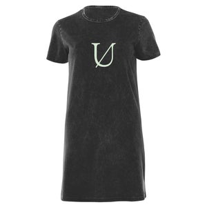 Underoath Slash Women's T-Shirt Dress - Black Acid Wash