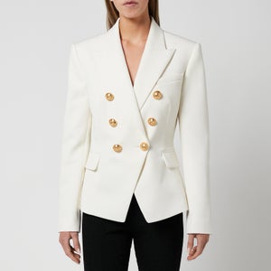 Balmain Women's 6 Button Grain De Poudre Jacket - Blanc