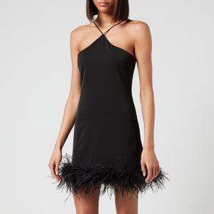 De La Vali Women's Cadillac Dress - Moss Crepe/Feathers Black
