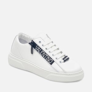 Valentino Shoes Women's Leather Court Zip Trainers - White/Black