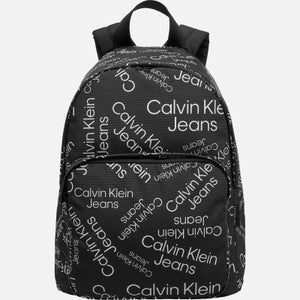Calvin Klein Unisex Stack Logo Aop Backpack - Black Stacked Logo Aop - One Size