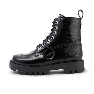 Adult Women's Kizziie Higher Boot Leather Black Reptile