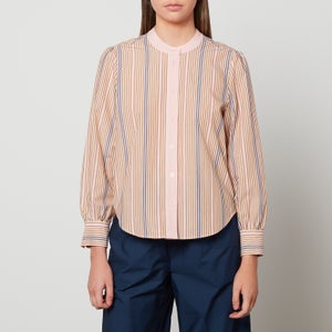 See By Chloe Women's Multicolor Striped Poplin Shirt - Multicolor Beige 1