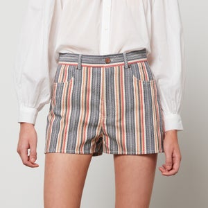 See By Chloé Women's Organic Fancy Striped Denim Shorts - Multicolor