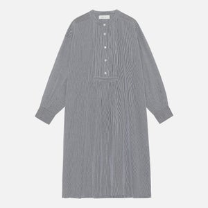 Skall Studio Women's Farmer Shirtdress Heavy Stripe - Blue/White Stripe