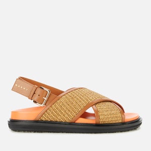 Marni Women's Woven Footbed Sandals - Raw Siena/Dust Apricot
