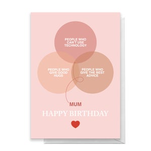 Mum Venn Diagram Happy Birthday Greetings Card