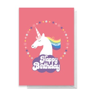 Unicorn Stars Happy Birthday Greetings Card