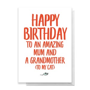 Happy Birthday Cat Grandmother Greetings Card