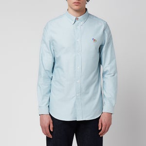 PS Paul Smith Men's Tailored Fit Long Sleeve Zebra Shirt - Blue