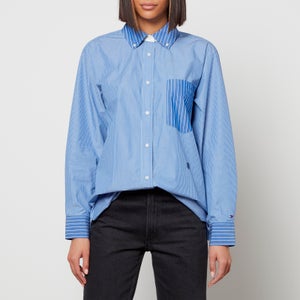 Tommy Hilfiger Women's Stripe Oversized Shirt - Fine STP/Blue