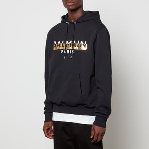 Balmain Men's Foil Tape hoodie - Black/White/Gold