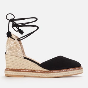 Castañer Women's Cuca 6 Suede Wedged Espadrilles - Negro