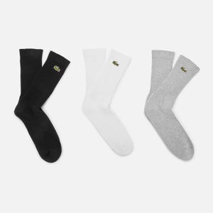 Lacoste Men's 3-Pack Socks - Silver Chine/White/Black