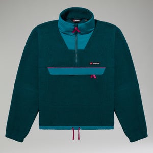 Unisex Oversized Fleece Half Zip Smock - Turquoise