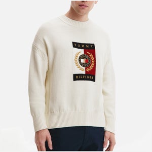 Tommy Hilfiger Intarsia Icon Graphic Logo-Embroidered Cotton Sweater