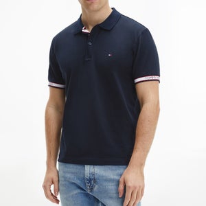 Tommy Hilfiger Men's Cuff Branding Regular Polo Shirt - Desert Sky
