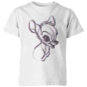 Disney Happy Bambi Sketch Kids' T-Shirt - White