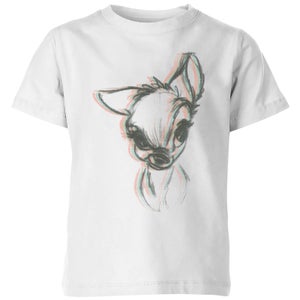 Disney Bambi Watercolour Sketch Kids' T-Shirt - White