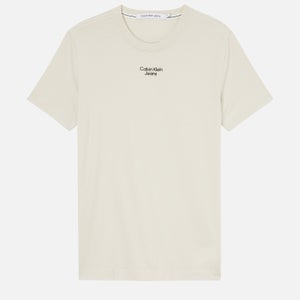 Calvin Klein Jeans Men's Stacked Logo T-Shirt - Eggshell