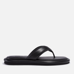 GIABORGHINI Women's Gia 5 Leather Toe Post Sandals - Black