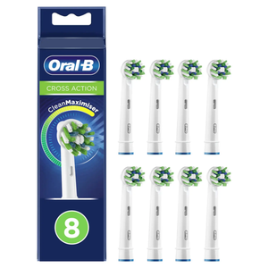 Oral-B Cross Action Opzetborstels Wit, 8 Stucks