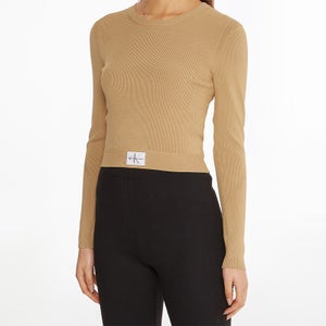 Calvin Klein Jeans Women's Badge Short Sweater - Tawny Sand