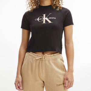 Calvin Klein Jeans Women's Seasonal Monogram Baby T-Shirt - Ck Black