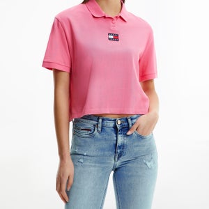 Tommy Jeans Women's Tjw Centre Badge Polo Shirt - Garden Rose