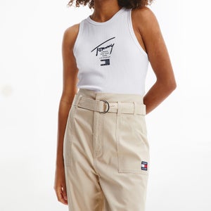 Tommy Jeans Women's Tjw Modern Signature Body Tank Top - White