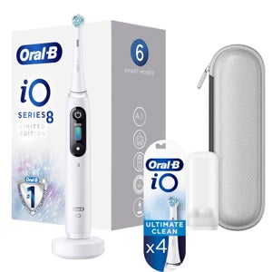 Oral-B iO8 Limited Edition White Alabaster Electric Toothbrush + 4 Refills