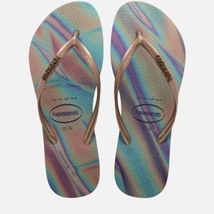 Havaianas Women's Slim Iridescent Flip Flops - Sand Grey