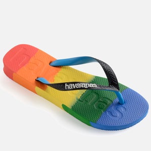 Havaianas Men's Top Logomania Multicolour Flip Flops - Gradient Rainbow