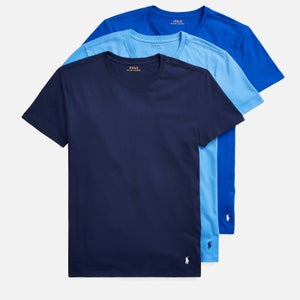 Polo Ralph Lauren Men's 3-Pack Crewneck T-Shirts - Navy/Sapphire Star/Bermuda Blue